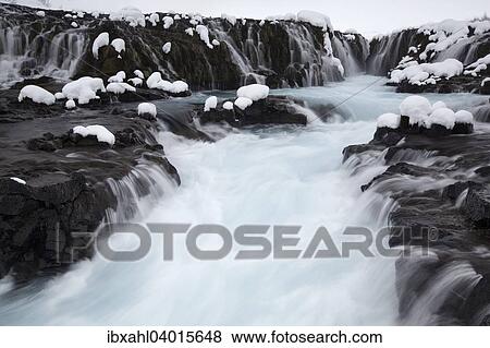 "Bruarfoss in winter, river Bruara, Southern Region, Iceland, Europe" View Large Photo Image Stock Photo - "Bruarfoss in winter, river Bruara, Southern Region, Iceland, Europe". Fotosearch