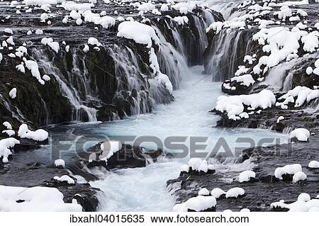 "Bruarfoss in winter, river Bruara, Southern Region, Iceland, Europe" View Large Photo Image Stock Photography - "Bruarfoss in winter, river Bruara, Southern Region, Iceland, Europe". Fotosearch