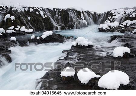 "Bruarfoss in winter, river Bruara, Southern Region, Iceland, Europe" View Large Photo Image Stock Photography - "Bruarfoss in winter, river Bruara, Southern Region, Iceland, Europe". Fotosearch
