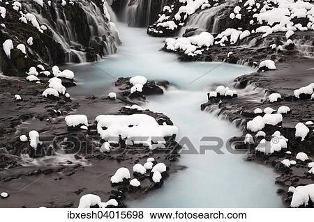 "Bruarfoss waterfall in winter, Southern Region, Iceland, Europe" View Large Photo Image Stock Photo - "Bruarfoss waterfall in winter, Southern Region, Iceland, Europe". Fotosearch
