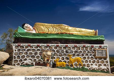 Stock Image - "Buddha statue, Co Tach Pagoda, Binh Thuan Province, Vietnam, Asia". Fotosearch