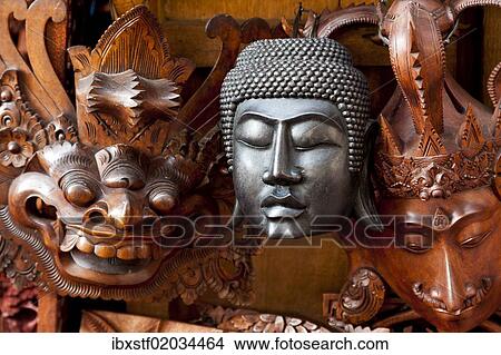 "Buddhist and Hindu masks, Ubud, central Bali, Indonesia, Southeast Asia, Asia" View Large Photo Image Picture - "Buddhist and Hindu masks, Ubud, central Bali, Indonesia, Southeast Asia, Asia". Fotosearch