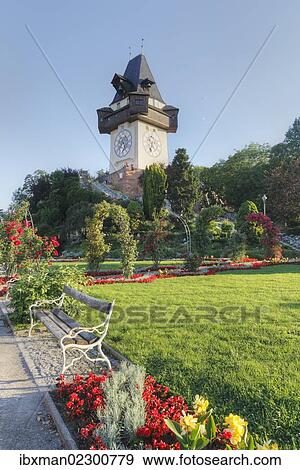 Stock Photo - "Buergerbastei, Citizens' Bastion, Schlossberg, castle hill, Graz, Styria, Austria, Europe, PublicGround, Europe". Fotosearch