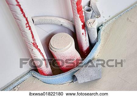 "Building site, interior, water and sewerage connections" View Large Photo Image Stock Image - "Building site, interior, water and sewerage connections". Fotosearch