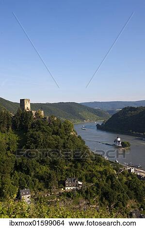 "Burg Gutenfels Castle above Burg Pfalzgrafenstein Castle in Kaub am Rhein, Rhineland-Palatinate, Germany, Europe" View Large Photo Image Picture - "Burg Gutenfels Castle above Burg Pfalzgrafenstein Castle in Kaub am Rhein, Rhineland-Palatinate, Germany, Europe". Fotosearch