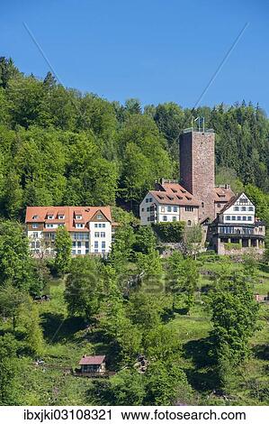 Stock Image - "Burg Liebenzell Castle, Bad Liebenzell, Nordschwarzwald, Schwarzwald, Baden-Wurttemberg, Germany, Europe". Fotosearch