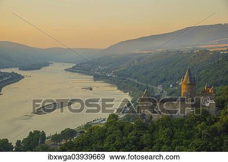 "Burg Stahleck Castle, youth hostel, UNESCO World Heritage Site, cultural landscape of the Upper Middle Rhine Valley, Bacharach am Rhein, Rhineland-Palatinate, Germany, Europe" View Large Photo Image Stock Photo - "Burg Stahleck Castle, youth hostel, UNESCO World Heritage Site, cultural landscape of the Upper Middle Rhine Valley, Bacharach am Rhein, Rhineland-Palatinate, Germany, Europe". Fotosearch