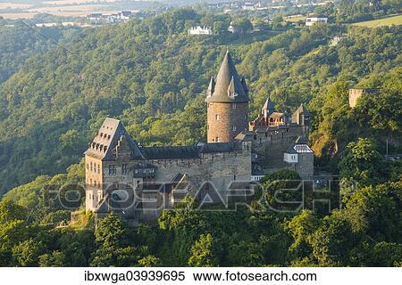 "Burg Stahleck Castle, youth hostel, UNESCO World Heritage Site, cultural landscape of the Upper Middle Rhine Valley, Bacharach am Rhein, Rhineland-Palatinate, Germany, Europe" View Large Photo Image Stock Photography - "Burg Stahleck Castle, youth hostel, UNESCO World Heritage Site, cultural landscape of the Upper Middle Rhine Valley, Bacharach am Rhein, Rhineland-Palatinate, Germany, Europe". Fotosearch