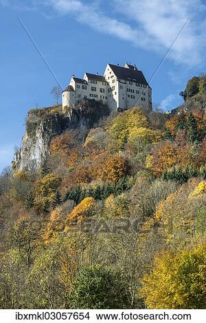 Picture - "Burg Werenwag Castle in the upper Danube Valley, Hausen im Tal, Schwabische Alb, Baden-Wurttemberg, Germany, Europe". Fotosearch