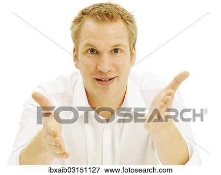 Businessman gesturing with his hands View Large Photo Image Stock Photo - Businessman gesturing with his hands. Fotosearch