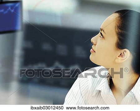 "Businesswoman, stock market chart" View Large Photo Image Stock Image - "Businesswoman, stock market chart". Fotosearch