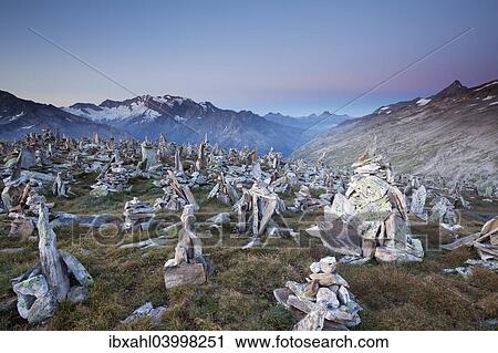 "Cairns on the Peterskopfl, Ginzling, Tyrol, Austria, Europe" View Large Photo Image Stock Image - "Cairns on the Peterskopfl, Ginzling, Tyrol, Austria, Europe". Fotosearch