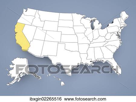 "California, CA, highlighted on a contour map of USA, United States of America, 3D illustration" View Large Photo Image Stock Photograph - "California, CA, highlighted on a contour map of USA, United States of America, 3D illustration". Fotosearch