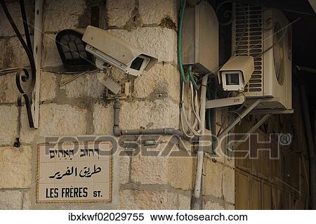 "Camera surveillance with street names in the Christian Quarter in the Old City, Jerusalem, Israel, Middle East, Asia" View Large Photo Image Stock Photography - "Camera surveillance with street names in the Christian Quarter in the Old City, Jerusalem, Israel, Middle East, Asia". Fotosearch