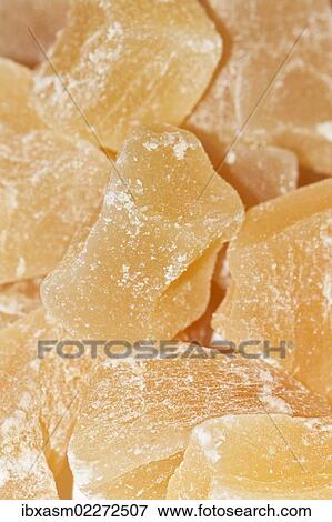 Stock Photo - "Candied ginger, unsulphured, spicy". Fotosearch