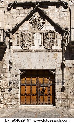 Stock Photo - "Casa del Cordon, Palace of the Condestables de Castilla, stop on the Camino de Santiago, Burgos, Castile and Leon region, Spain, Europe". Fotosearch