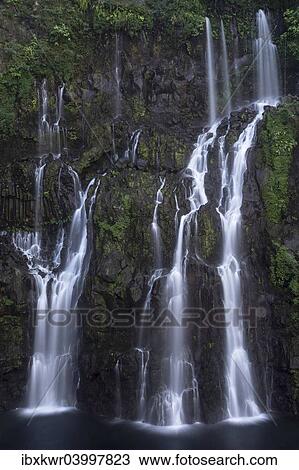 Stock Image - "Cascade de la Grande Ravine waterfall, Grand Galet, Reunion, Africa". Fotosearch