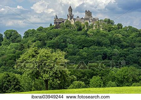 "Castle towers, Hubertus Tower, New Castle Keep, Georg Tower and Alter Stock tower, in the overall view of Castle Braunfels, historic centre, Braunfels, Hesse, Germany, Europe" View Large Photo Image Picture - "Castle towers, Hubertus Tower, New Castle Keep, Georg Tower and Alter Stock tower, in the overall view of Castle Braunfels, historic centre, Braunfels, Hesse, Germany, Europe". Fotosearch