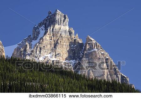 Stock Photography - "Cathedral Crags viewed from the Kicking Horse Pass Road, Yoho National Park, British Columbia, Canada, North America". Fotosearch