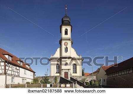 "Catholic Curate's Church of St. Michael and St. George, Michelau im Steigerwald, Lower Franconia, Franconia, Bavaria, Germany, Europe, PublicGround, Europe" View Large Photo Image Stock Photo - "Catholic Curate's Church of St. Michael and St. George, Michelau im Steigerwald, Lower Franconia, Franconia, Bavaria, Germany, Europe, PublicGround, Europe". Fotosearch