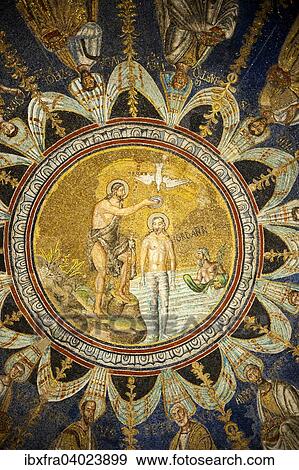 "Ceiling mosaic in the Baptistry of the Cathedral of Ravenna, Ravenna, Emilia-Romagna, Italy, Europe" View Large Photo Image Stock Photo - "Ceiling mosaic in the Baptistry of the Cathedral of Ravenna, Ravenna, Emilia-Romagna, Italy, Europe". Fotosearch