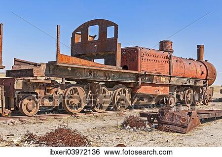 "Cementerio de los Trenes, Uyuni, Bolivia, South America" View Large Photo Image Stock Photograph - "Cementerio de los Trenes, Uyuni, Bolivia, South America". Fotosearch