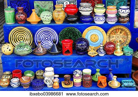 "Ceramics, pottery, souvenirs, Essaouira, Morocco, Africa" View Large Photo Image Stock Image - "Ceramics, pottery, souvenirs, Essaouira, Morocco, Africa". Fotosearch