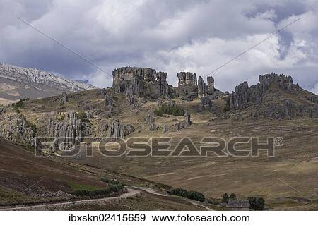 Stock Photo - "Cerro los Frailones o Cerro del Castillo rocks, Cumbemajo, Cajamarca, Peru, South America". Fotosearch