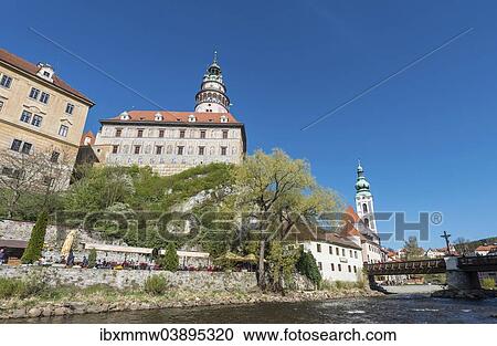 "Cesky Krumlov Castle with its tower and the Church of St. Jost on the Vltava river, UNESCO World Heritage Site, Cesky Krumlov, South Bohemia, Czech Republic, Europe" View Large Photo Image Stock Image - "Cesky Krumlov Castle with its tower and the Church of St. Jost on the Vltava river, UNESCO World Heritage Site, Cesky Krumlov, South Bohemia, Czech Republic, Europe". Fotosearch