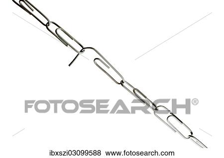 "Chain of paper clips threatening to break at its weakest link, symbolic image" View Large Photo Image Stock Photo - "Chain of paper clips threatening to break at its weakest link, symbolic image". Fotosearch