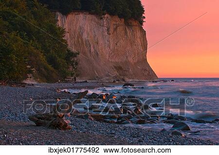 "Chalk cliffs at sunrise, Jasmund National Park, Ruegen, Mecklenburg-Western Pomerania, Germany, Europe" View Large Photo Image Stock Image - "Chalk cliffs at sunrise, Jasmund National Park, Ruegen, Mecklenburg-Western Pomerania, Germany, Europe". Fotosearch