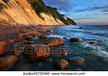 "Chalk cliffs with the Koenigsstuhl cliff in the early morning, Sassnitz, Rugen, Mecklenburg-Western Pomerania, Germany, Europe" View Large Photo Image Stock Image - "Chalk cliffs with the Koenigsstuhl cliff in the early morning, Sassnitz, Rugen, Mecklenburg-Western Pomerania, Germany, Europe". Fotosearch