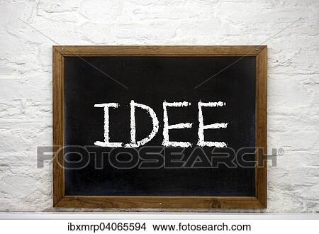 "Chalkboard with the word """"Idee"""", German for idea" View Large Photo Image Picture - "Chalkboard with the word """"Idee"""", German for idea". Fotosearch