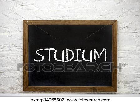 "Chalkboard with the word """"Studium"""", German for studies" View Large Photo Image Stock Image - "Chalkboard with the word """"Studium"""", German for studies". Fotosearch