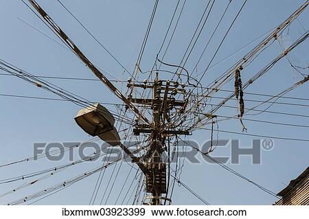 "Chaotic array of power cables, Tamil Nadu, India, Asia" View Large Photo Image Stock Photo - "Chaotic array of power cables, Tamil Nadu, India, Asia". Fotosearch