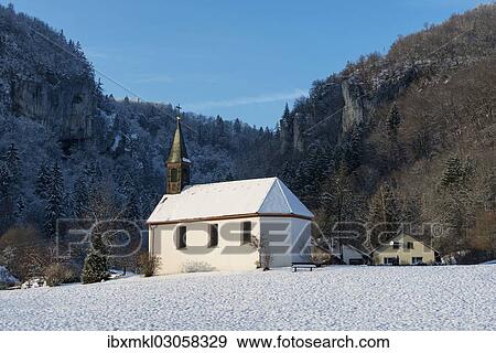 Stock Photo - "Chapel of St. Agatha from the 17th century in the Danube Valley community of Neidingen, Neidingen, Donautal, Baden-Wurttemberg, Germany, Europe". Fotosearch
