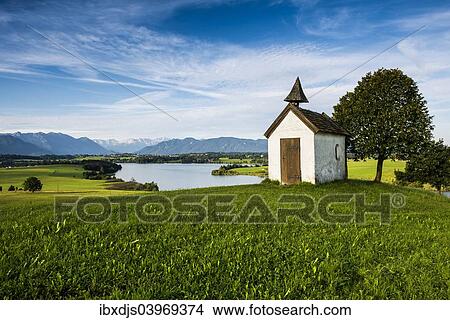 "Chapel, Riegsee Lake near Aidling, Upper Bavaria, Bavaria, Germany, Europe" View Large Photo Image Picture - "Chapel, Riegsee Lake near Aidling, Upper Bavaria, Bavaria, Germany, Europe". Fotosearch