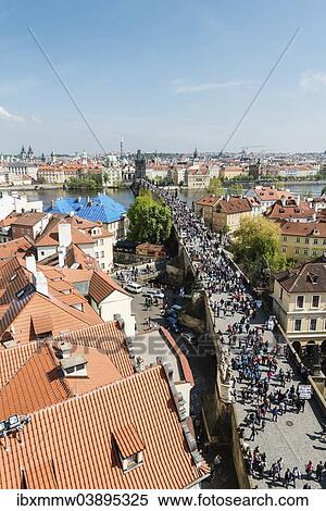Stock Photography - "Charles Bridge or Karluv most, UNESCO World Heritage Site, Prague, Czech Republic, Europe". Fotosearch