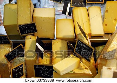 "Cheese on a cheese stall at a market, Honfleur, Departement Calvados, Lower Normandy, France, Europe" View Large Photo Image Stock Photo - "Cheese on a cheese stall at a market, Honfleur, Departement Calvados, Lower Normandy, France, Europe". Fotosearch