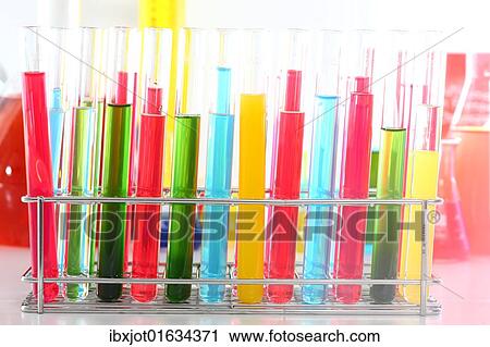 "Chemistry laboratory, various glass containers with liquids, chemicals, in various colors" View Large Photo Image Stock Image - "Chemistry laboratory, various glass containers with liquids, chemicals, in various colors". Fotosearch
