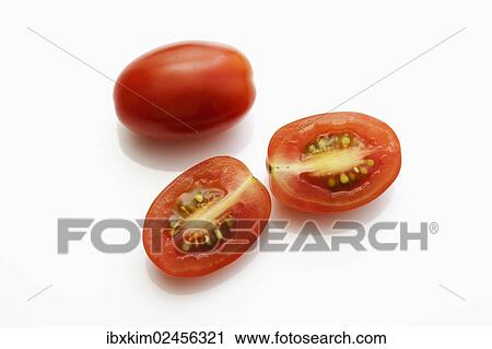 "Cherry tomatoes, whole and halved" View Large Photo Image Stock Image - "Cherry tomatoes, whole and halved". Fotosearch