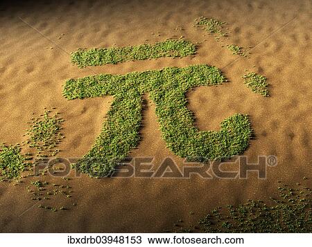 Chinese currency symbol made of grass in the desert View Large Photo Image Stock Image - Chinese currency symbol made of grass in the desert. Fotosearch