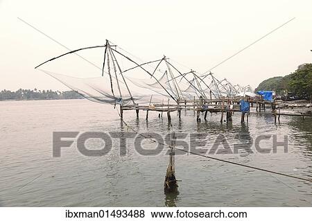 "Chinese fishing nets, Kochi, Fort Cochin, Kerala, South India, South Asia" View Large Photo Image Stock Photo - "Chinese fishing nets, Kochi, Fort Cochin, Kerala, South India, South Asia". Fotosearch