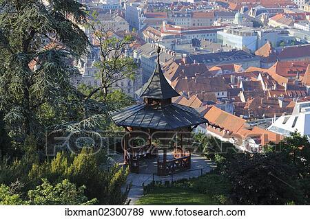 Stock Photo - "Chinese Pavilion, Schlossberg, castle hill, Graz, Styria, Austria, Europe". Fotosearch
