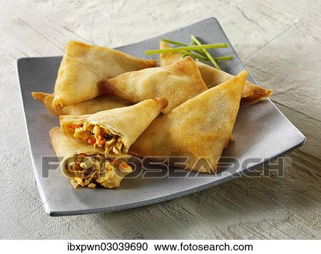 Chinese samosas View Large Photo Image Stock Image - Chinese samosas. Fotosearch