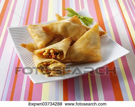 Chinese samosas View Large Photo Image Stock Photo - Chinese samosas. Fotosearch