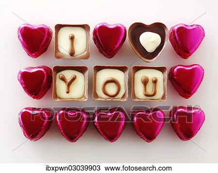 "Chocolates forming the words """"I love you""""" View Large Photo Image Stock Image - "Chocolates forming the words """"I love you""""". Fotosearch