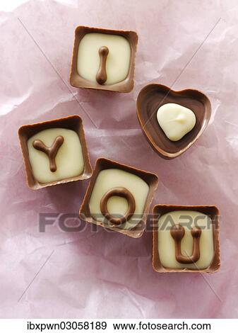 "Chocolates forming the words """"I love you""""" View Large Photo Image Stock Photo - "Chocolates forming the words """"I love you""""". Fotosearch