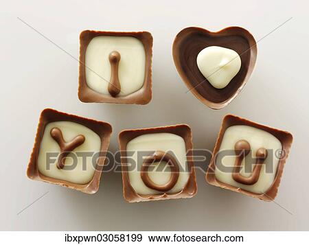 "Chocolates forming the words """"I love you""""" View Large Photo Image Stock Photo - "Chocolates forming the words """"I love you""""". Fotosearch