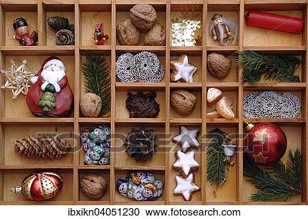 Christmas decorations and sweets in a type case or letter case View Large Photo Image Stock Image - Christmas decorations and sweets in a type case or letter case. Fotosearch